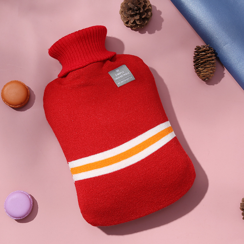 Knitted striped hot water bag cover. Simple and stylish, super elastic, skin-friendly and soft_voghion.com