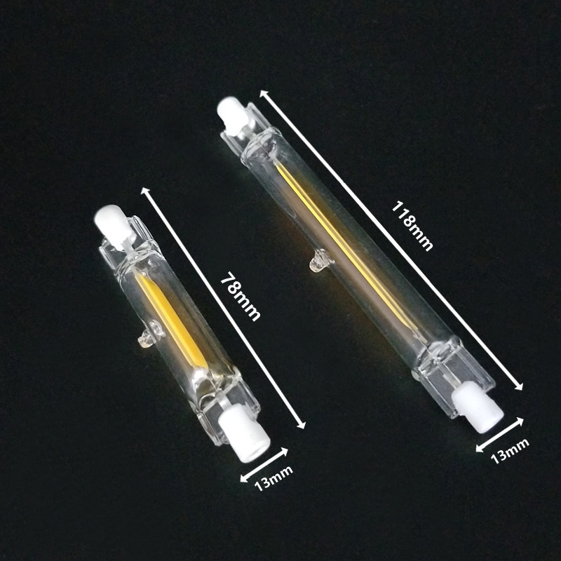 新しいガラススポットライト R7s Led Cob78mm118mm ダブルエンド水平プラグ交換ハロゲンランプ 220v|undefined