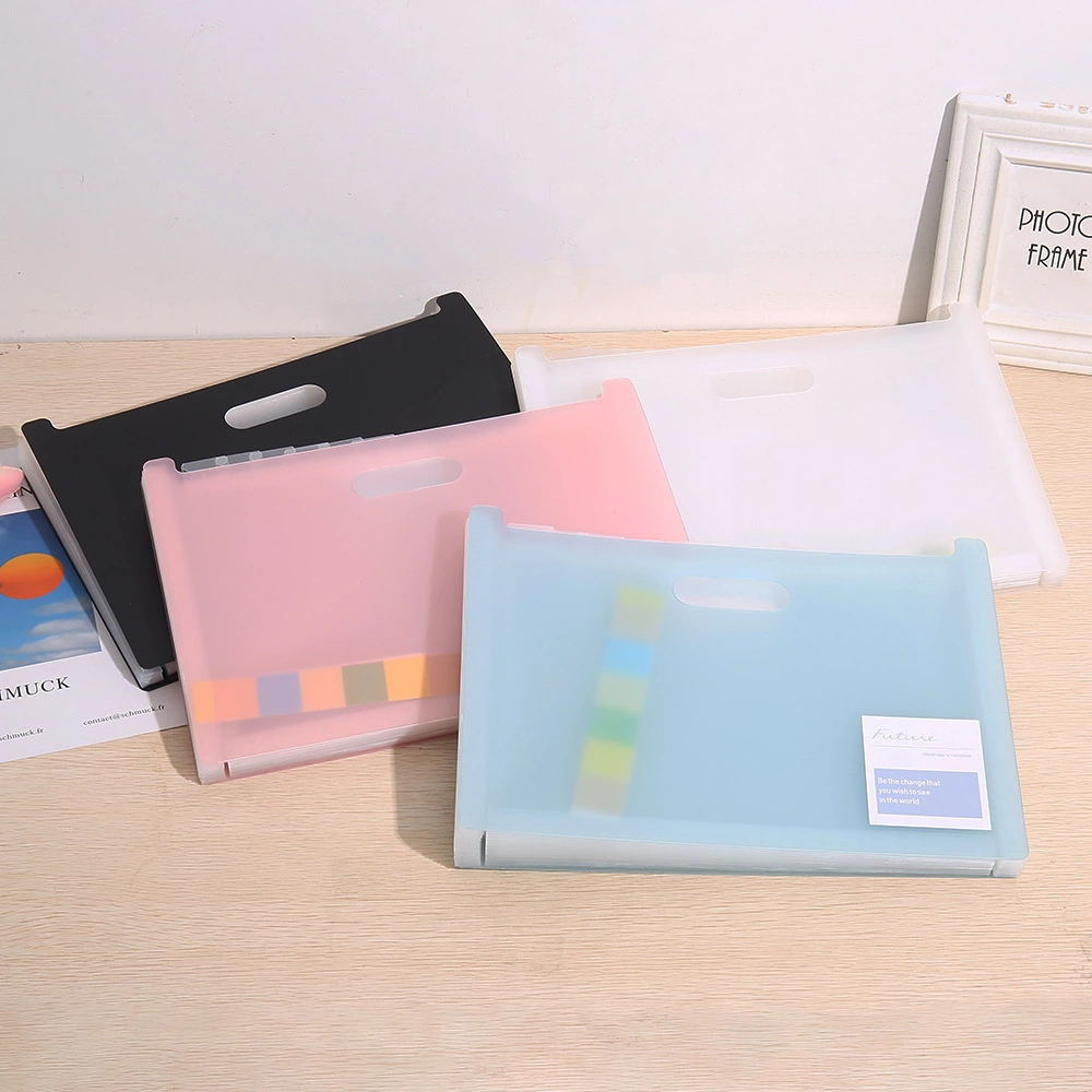Multi-layer standing test paper bag vertical organ bag A4 data storage bag student office portable PP folder