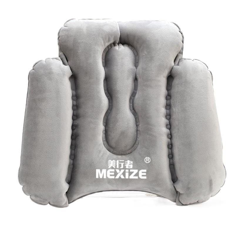 Cross-border new travel inflatable waist pillow Crystal velvet press inflatable waist pillow office aircraft high-speed rail cushion