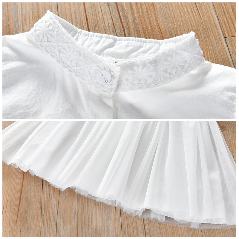 Girls' Dress White Skirt 2021 New Korean Style Lace Princess Dress Baby Super Foreign Air Vest Vest Dress Summer Dress