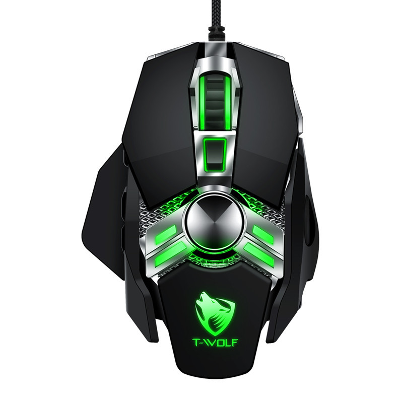 Thunderwolf V10 luminous weighted gaming mouse Desktop USB Internet cafe wired mouse macro definition