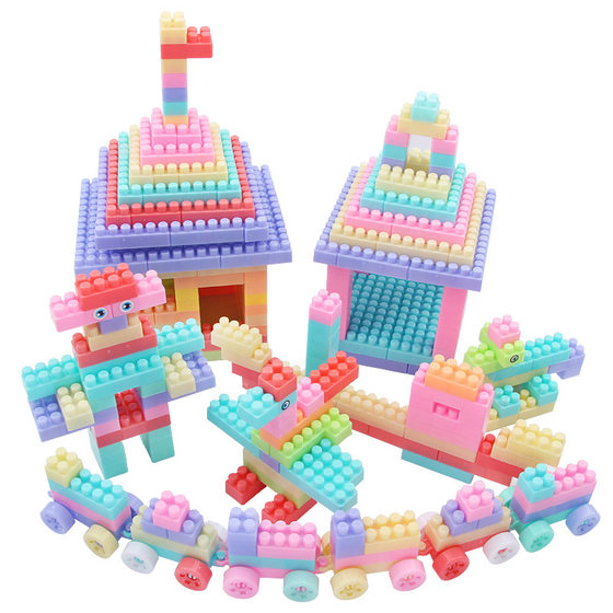 Children's Large Granular Building Blocks Plastic Toys 3-6 Years Old Intelligence Boys and Girls 2 Years Old Baby Assembled Assembled