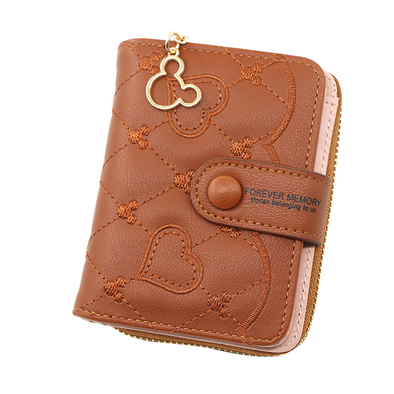 Personalized women's short zipper buckle wallet handbag coin purse love women's card bag manufacturers wholesale
