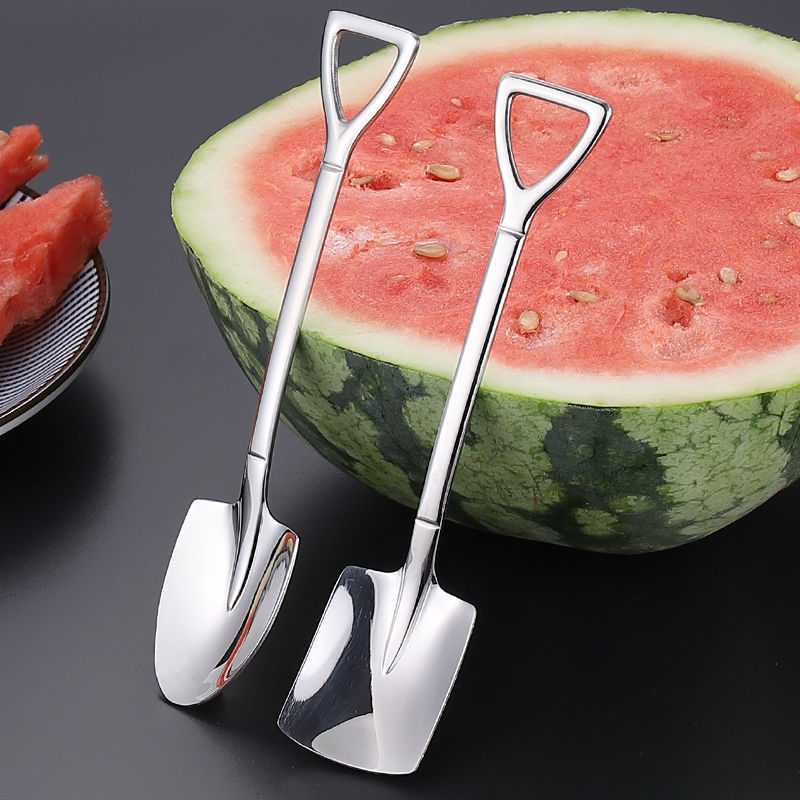HUASU TikTok Explosions 304 Stainless Steel Spade Spoon Creative Dessert Watermelon Spoon Spoon Spoon