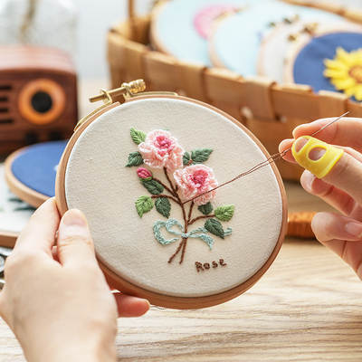 Embroidery Handmade diy Material Bag Beginners Self-Embroidery Making Small Embroidery for Boyfriend Clothes Su Embroidery Fabric Gift