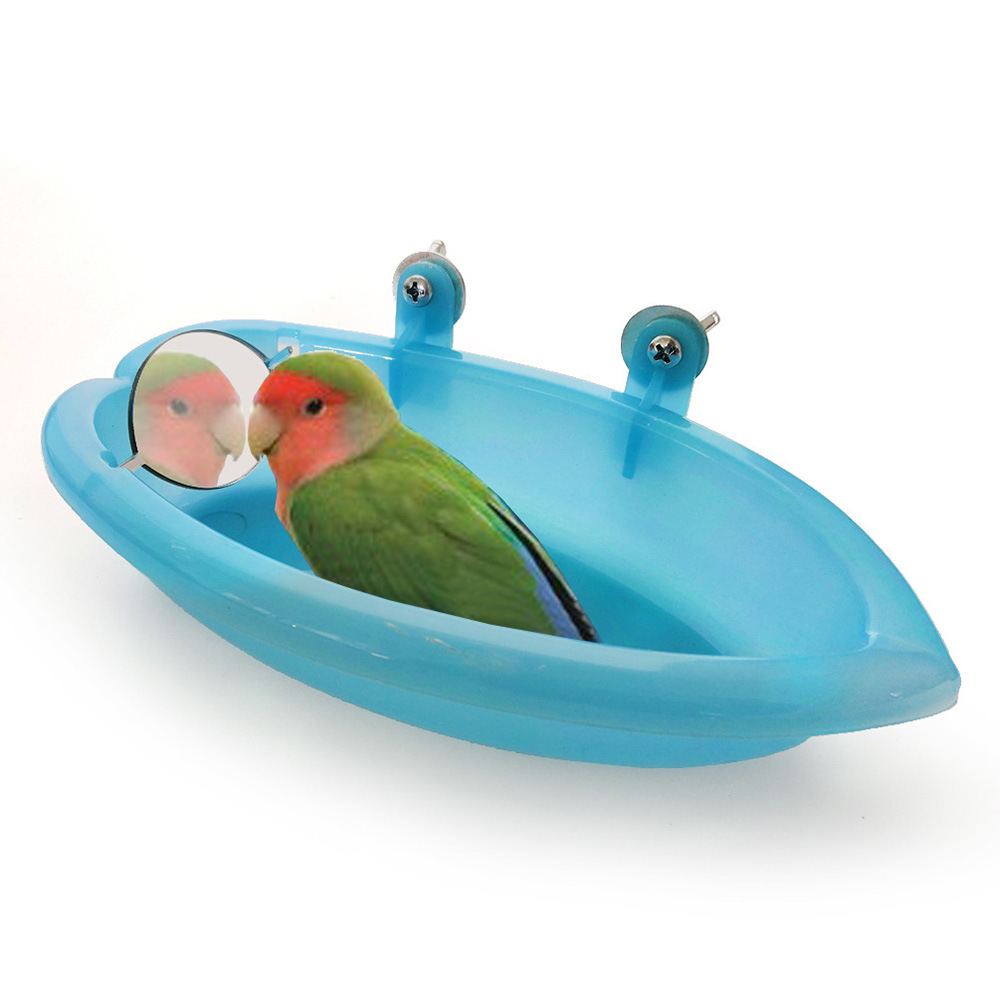 With mirror bird bath basin little parrot peony tiger skin bath basin food box