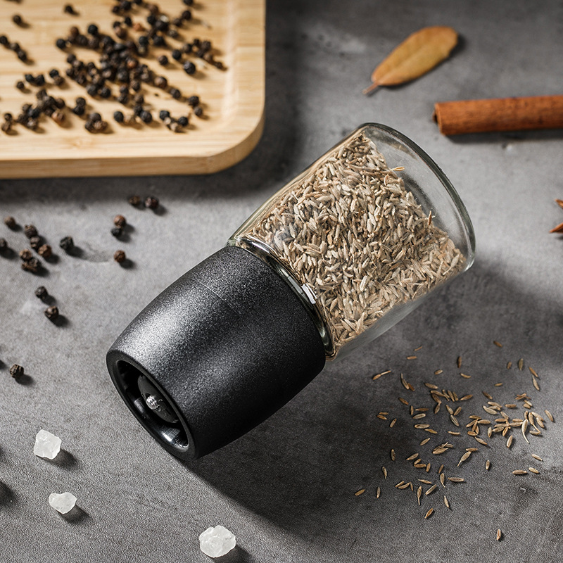 Glass Bottle grinder seasoning jar seasoning bottle black and white pepper pepper manual grinding kitchen supplies sea salt grinding