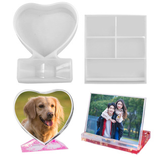 Cross-border Crystal epoxy mirror decoration mirror multi-specification large small size love rectangular photo frame mold
