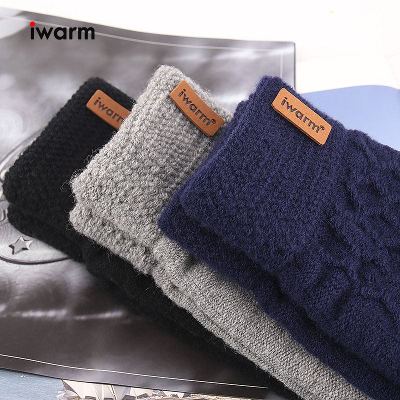 Cross-Border Herren extra große Strickhandschuhe Herren Winter warme Fleece gepolsterte Finger Touchscreen Handschuhe Großhandel_voghion.com