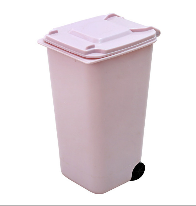 Hot selling plastic storage bucket desktop trash can Creative multifunctional pen holder desktop flip sundries bucket pen holder 2