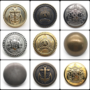 Round Retro Copper Leather Buttons Jeans Buttons Metal Copper Leather Buckle Clothes Coat Overcoat Buckle