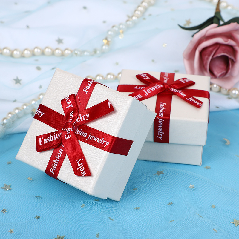 Manufacturer in stock jewelry gift box earrings pendant bracelet necklace box bow jewelry packaging box ring box