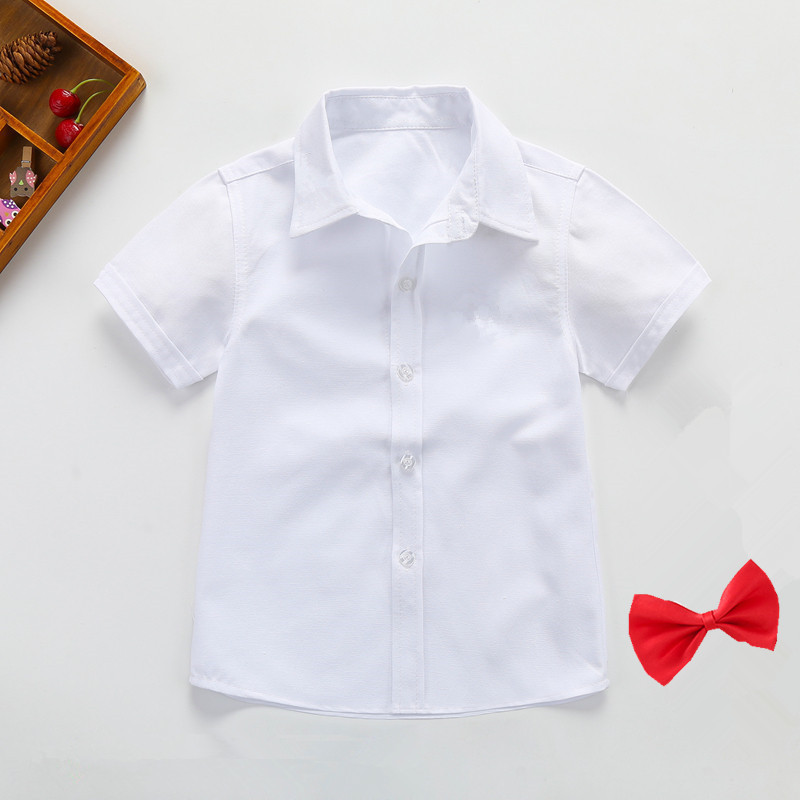 Children's short-sleeved white shirt boys white shirt short-sleeved factory direct support generation hair girls shirt summer