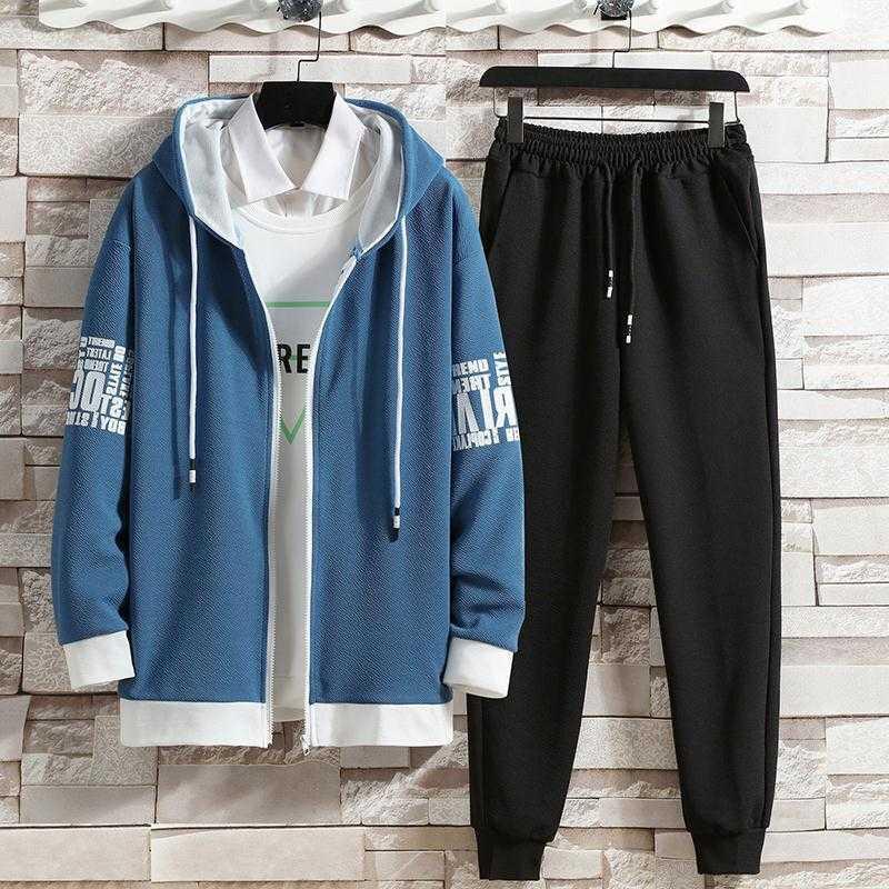 One-piece delivery 2023 Spring and Autumn new men's Hong Kong style Ant cloth fashion trendy sweater sports suit trendy sweater