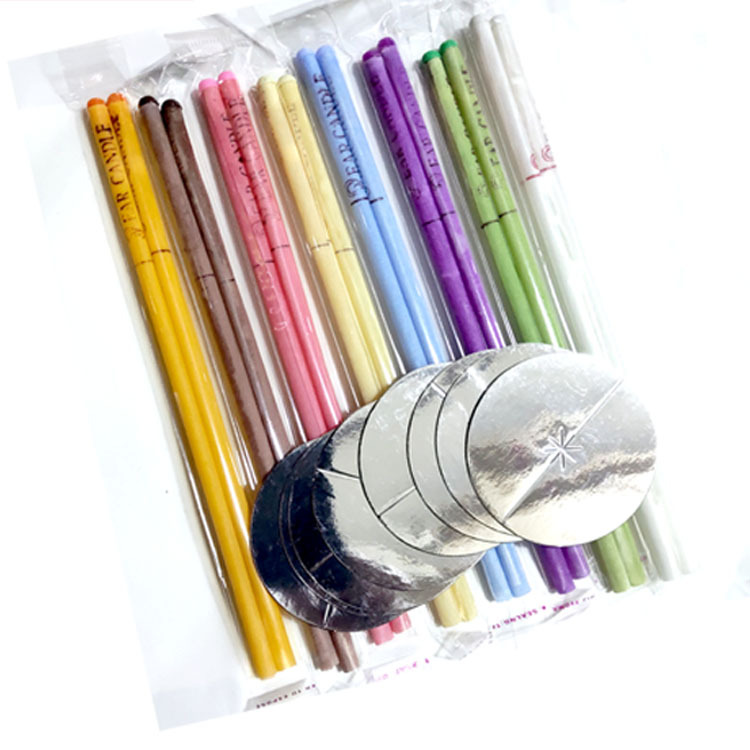 Straight ear candle with plug 8 color 16 control 8 gasket tray suit aromatherapy strip ear cleaning volume, please consult for details