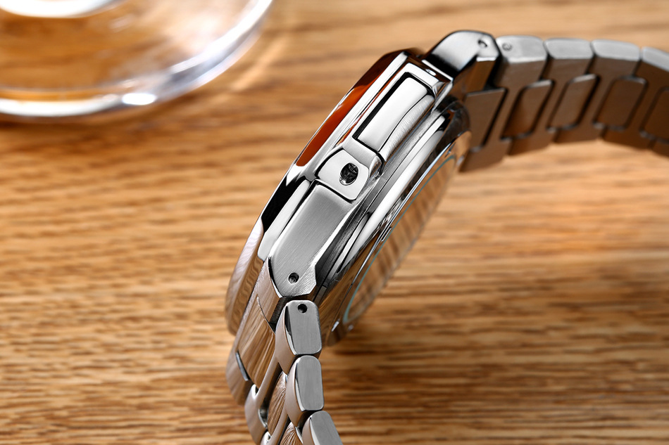 Relógio mecânico totalmente automático com calendário de cinto de aço sólido luminoso Parrot masculino RELÓGIO AUTOMÁTICO_voghion.com
