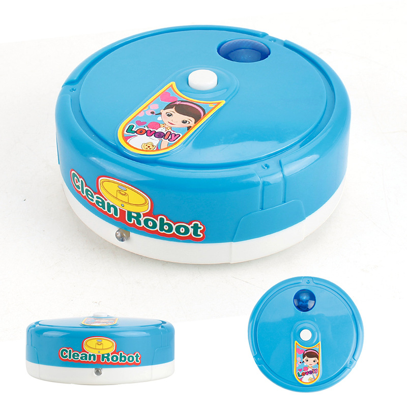 Mini sweeping robot children's simulation puzzle small household appliances with light music play house electric toys