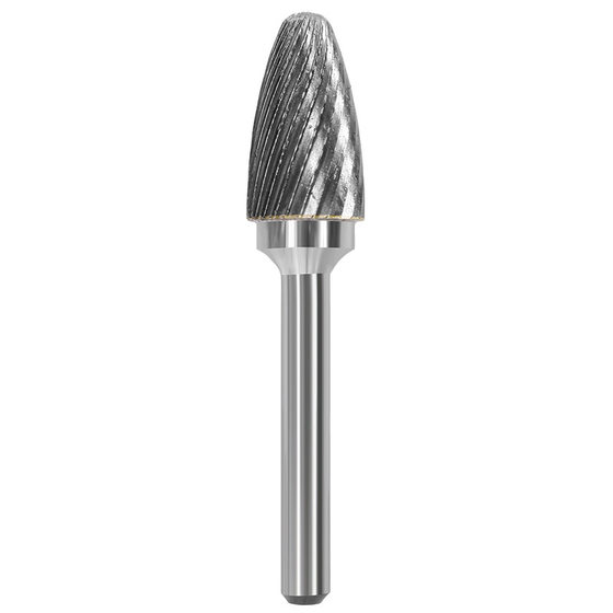 Tungsten steel grinding head carbide rotary file arc round head milling cutter metal grinding engraving single and double flute F type
