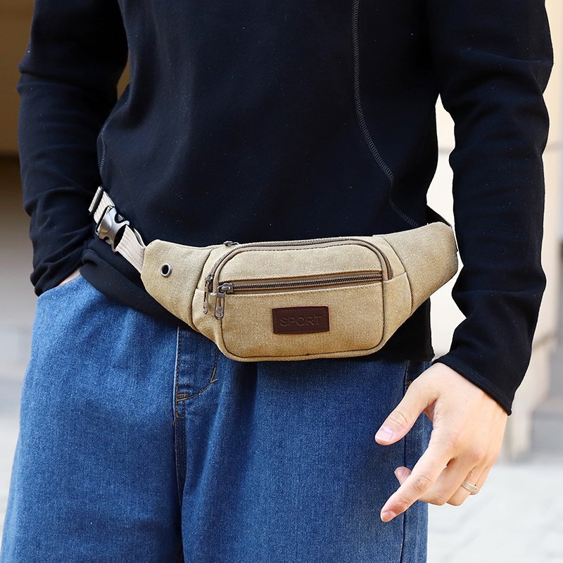 2023 new women's shoulder bag canvas sports bag messenger bag outdoor running bag wholesale waist bag for men