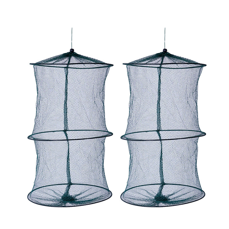 Mesh Cloth Three-Circle Small Eye Fishing Cloth Three-Layer Simple Fishing Tackle Portable Foldable Steel Wire Net Bag Small Fishing Guard