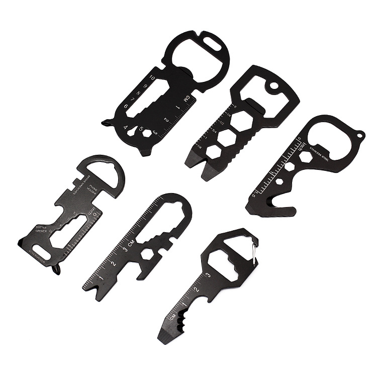 Outdoor EDC tool knife hex small wrench portable bottle opener keychain combination tool multi-function tool card