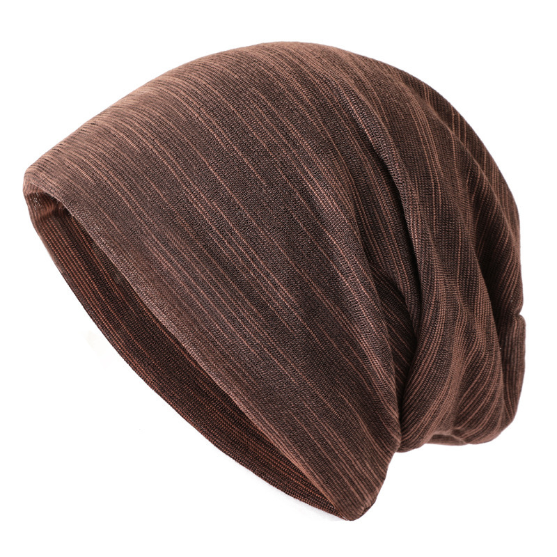 Men's and women's striped pullover cap spring and autumn thin turtle cap Cotton solid color pile cap breathable Baotou cloth cap wholesale