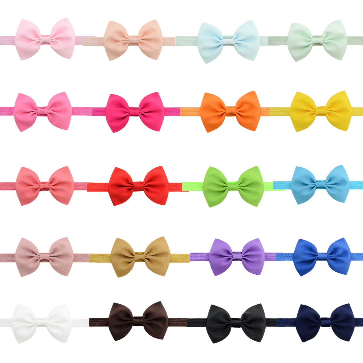 European and American children's hair accessories candy color bow hair band headband foreign trade rib band headband hair accessories manufacturer 075
