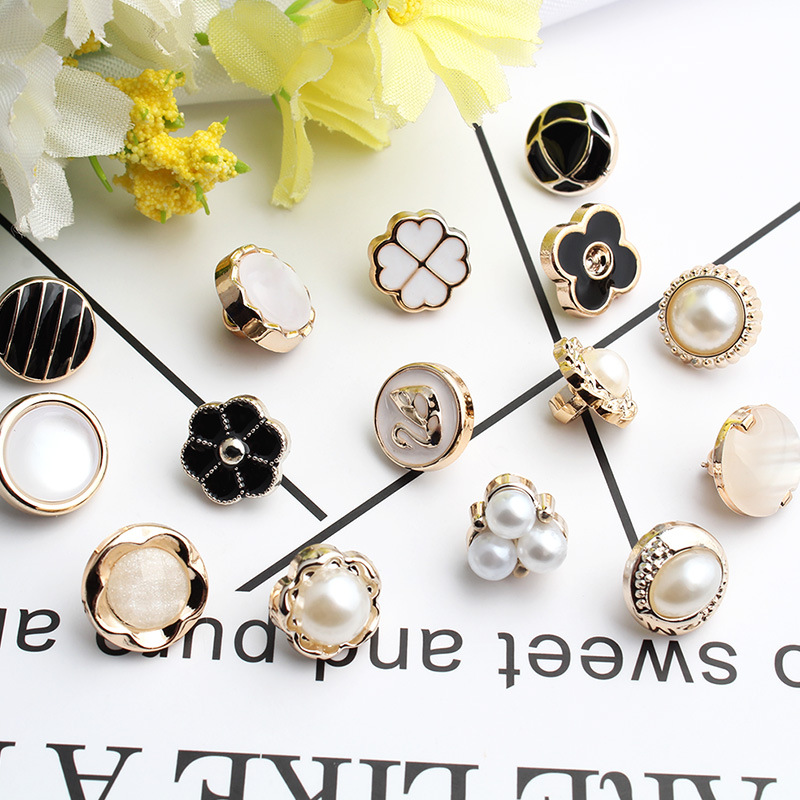 Pearl Button Plastic Button Shirt Button Small Chanel Button Cardigan Clothes Hand Sewn Button Collar Decorative Buckle