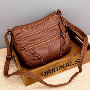 Crossbody Bag Women's Fashion 2021 New Women's Bag Soft Leather Texture Large Capacity Middle-aged Women's Shoulder Backpack Trendy