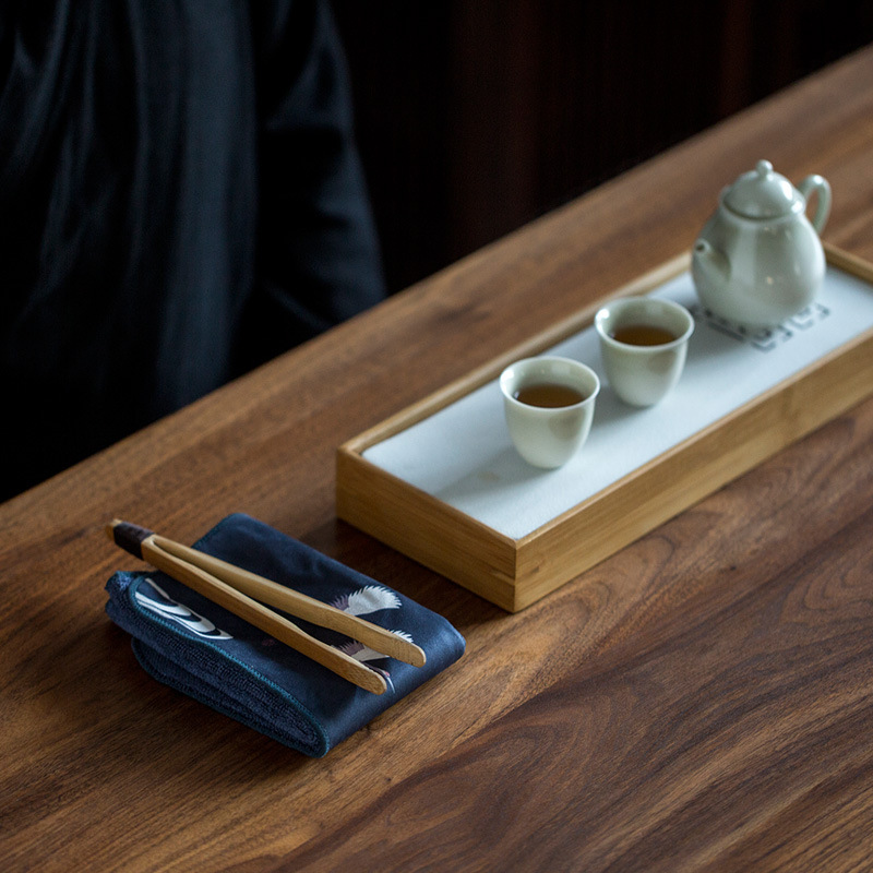 Square towel tablecloth tea mat fleece-lined tea towel absorbent tea cloth tea set accessories lint-free tea table tea table practical towel