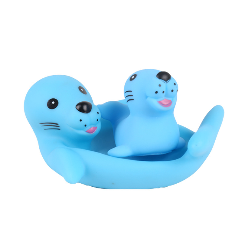 Children's bath water toys Pinch yellow duck Turtle red fish crocodile seal hippo multi-style child and mother series