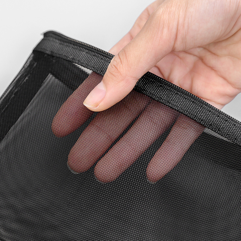 Solid Color Transparent Nylon Mesh File Bag Multipurpose Zipper Bag Test Roll Bag Folder Bill Sortingbag Pencil Bag