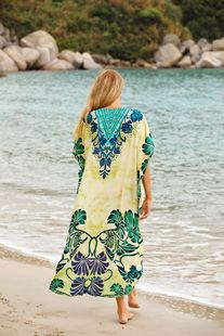 Beach blouse rayon positioning printing bikini robe vacation beach dress cross-border Amazon 295