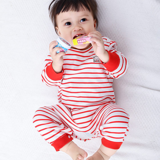 Baby Jumpsuit Spring and Autumn 2023 New Climbing Clothes Baby Autumn Clothes Open Crotch Hatshirt Newborn Pajamas Children's Clothing