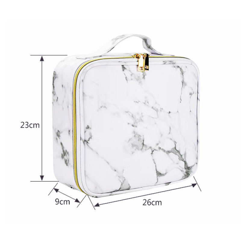 Factory cross-border new marbling partition cosmetic case travel skin care product storage box leopard print cosmetic bag