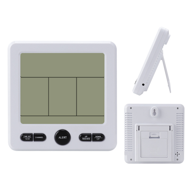 Amazon new one-to-three wireless indoor and outdoor digital temperature and humidity meter large screen with color alarm monitor