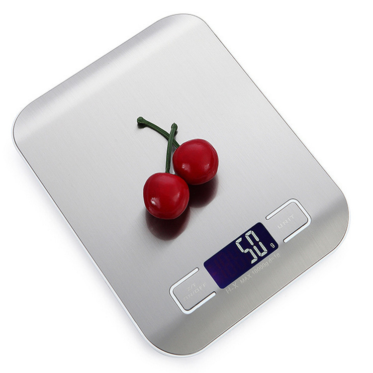 Factory wholesale flat stainless steel electronic kitchen scale 1G kitchen electronic scale baking scale medicine scale measuring scale