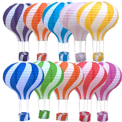 Wholesale Mid-Autumn Festival Handmade Hot Air Balloon Lantern Hanging Wedding Bar Shopping Mall Kindergarten Corridor Decorative Paper Lantern