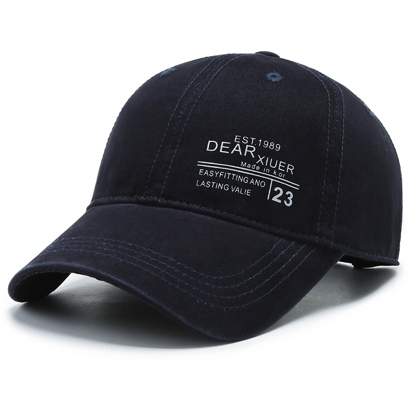 Hat Men's Trendy Women's Fashion All-match Spring and Summer Korean Style Washed Baseball Cap Digital Print Letter Women's Cap