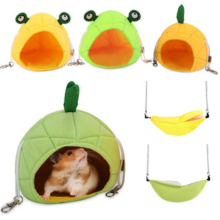 Pet banana nest cartoon fruit pineapple frog cotton nest creative new moon boat can hang hammock hammock