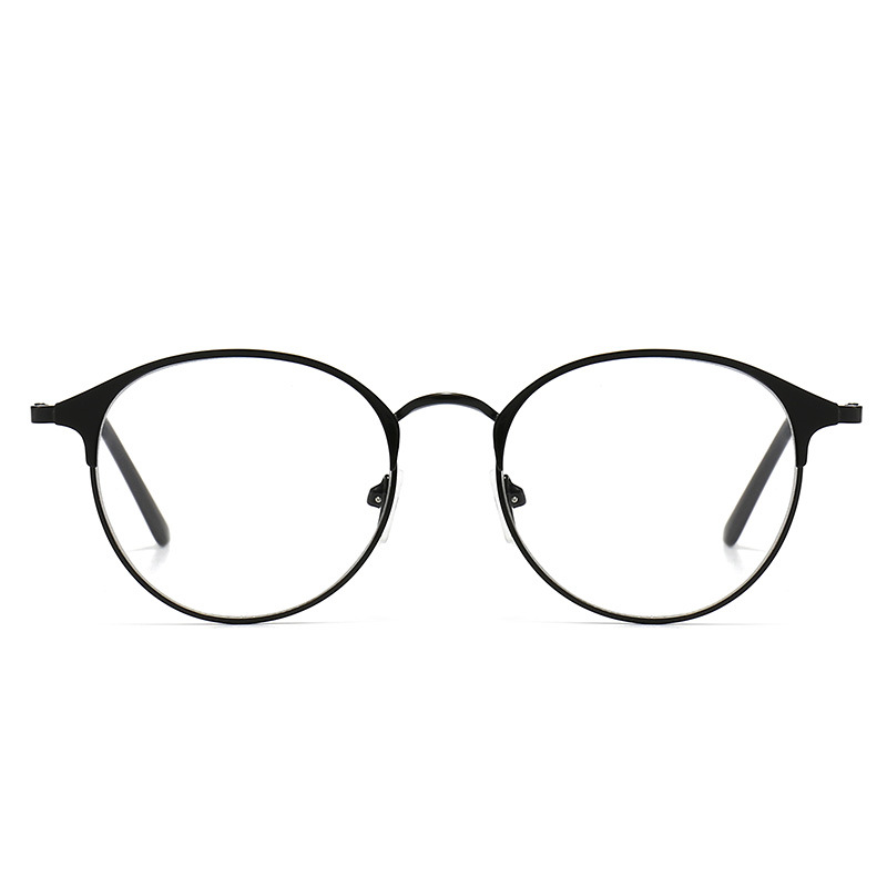 2021 new anti-blue light changing gray color changing plain glasses men and women myopia 1920 metal steel leather eyebrows 9180
