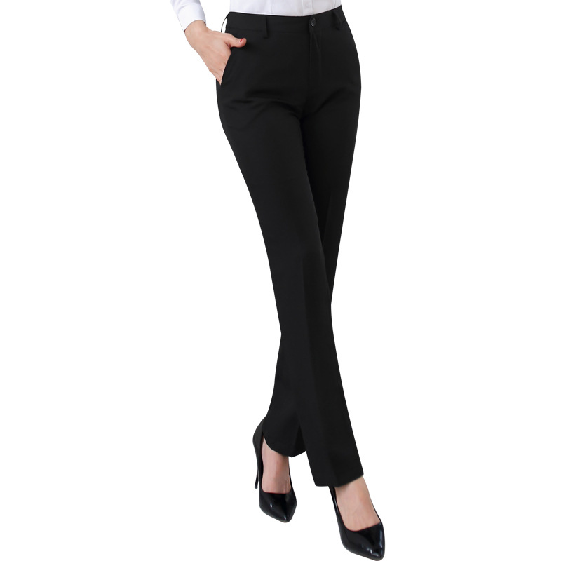 Suit Trousers Women's High Waist Stretch 2024 New Summer Autumn Slim-fit Korean Style Black Casual Tight Pants Straight Leg Pants