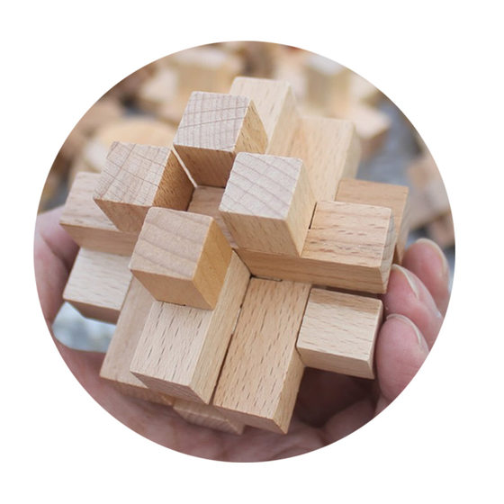 Luban lock Kongming lock full set of children's educational toys for primary school students small mini beech Kongming lock manufacturers set