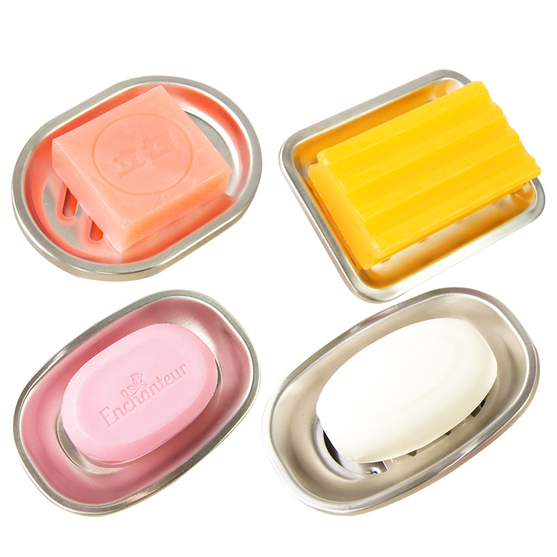 Stainless Steel Soap Box Hotel Home Bathroom Soap Box Creative Stainless Steel Double Layer Drain Soap Plate