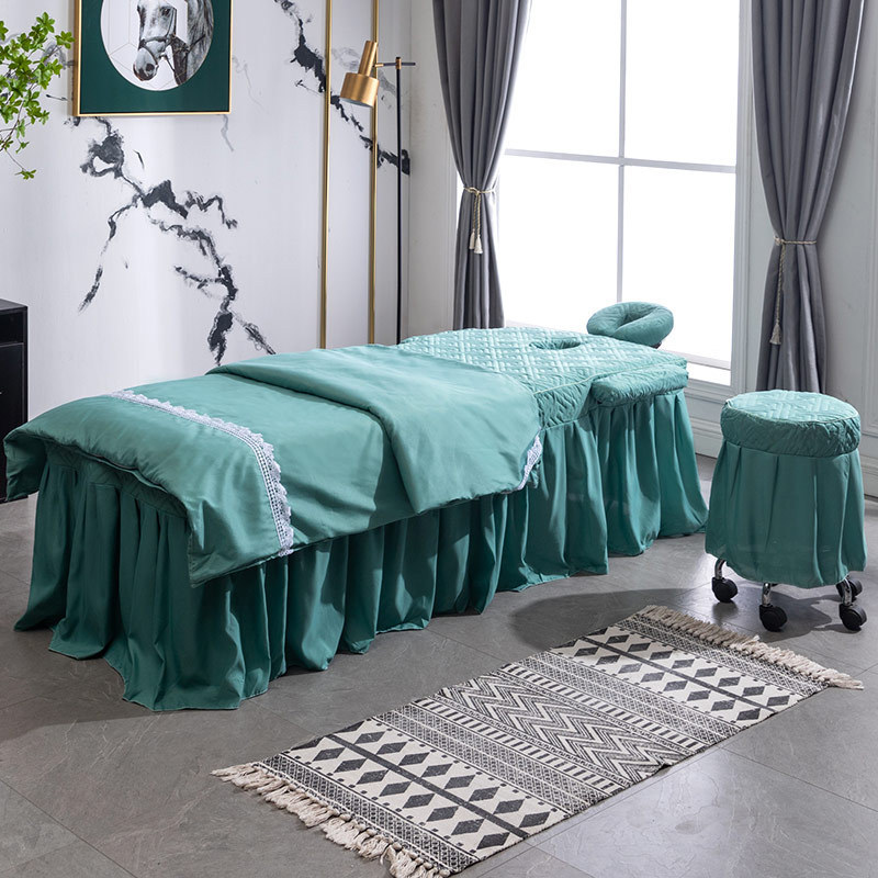 新品ベッドカバー折りたたみ美容マッサージベッド専用4点セット理学療法鍼灸中医マッサージ入れ墨ベッド用ベッドカバー|undefined