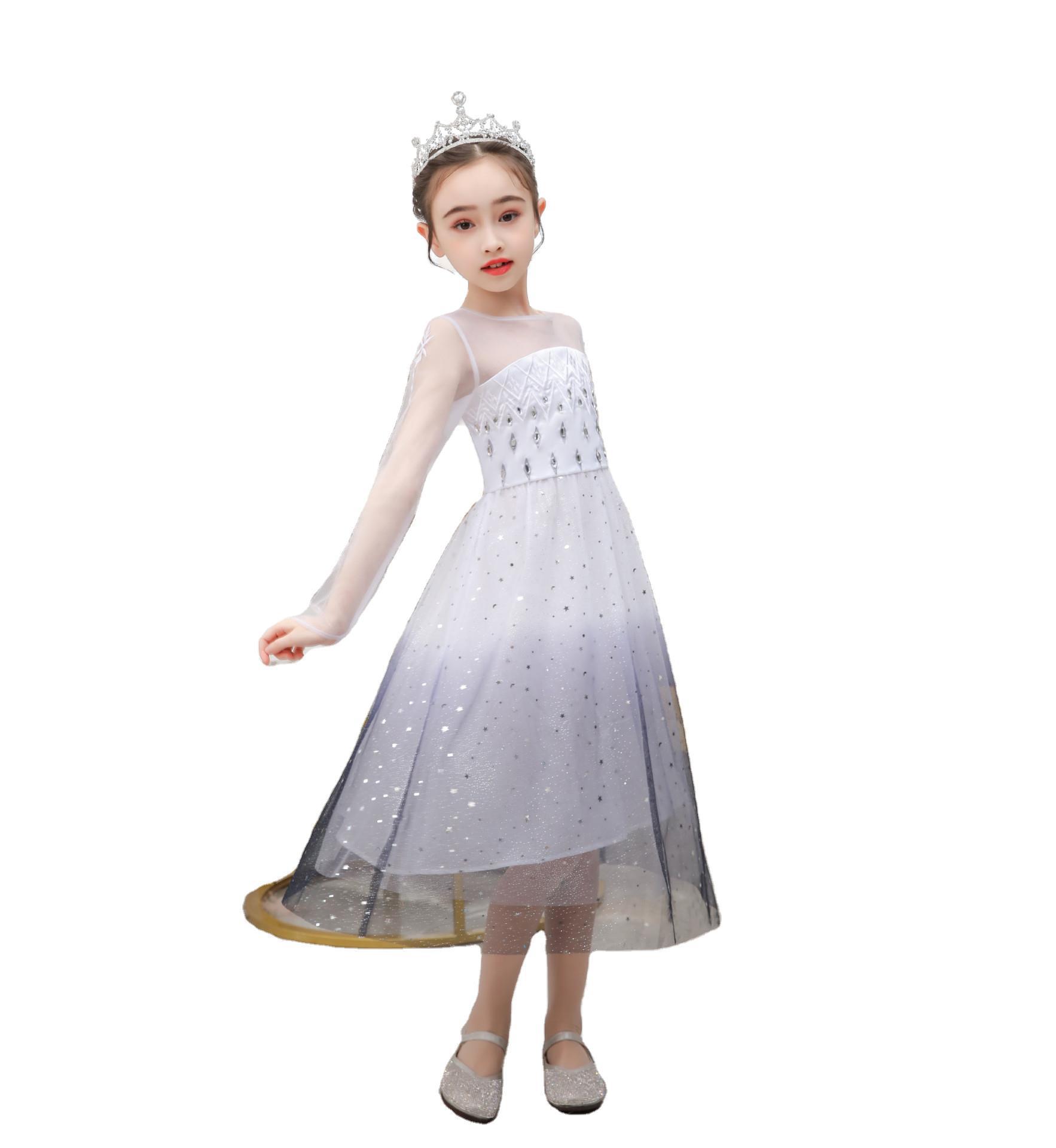 2022 spring and summer white Aisha princess dress girls dress children's dress children's clothing women's performance dress