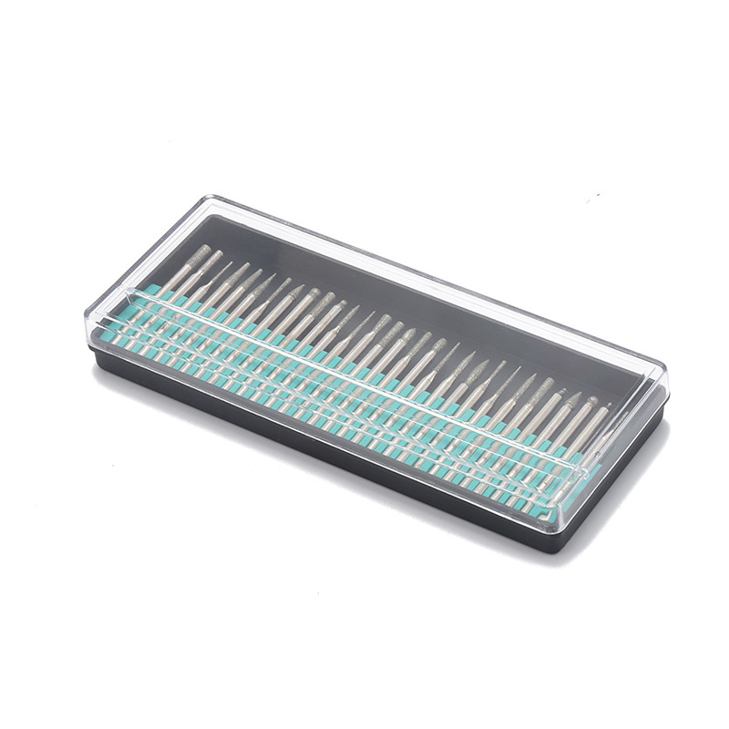 Spot supply plastic boxed 30pc Emery grinding needle text play Jade grinding carving lettering grinding head 30 piece set