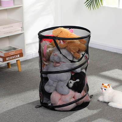 Amazon Transparent Mesh Folding Laundry Basket Home Portable Storage Basket Pop-up Dirty Clothes Basket Folding Dirty Clothes Basket