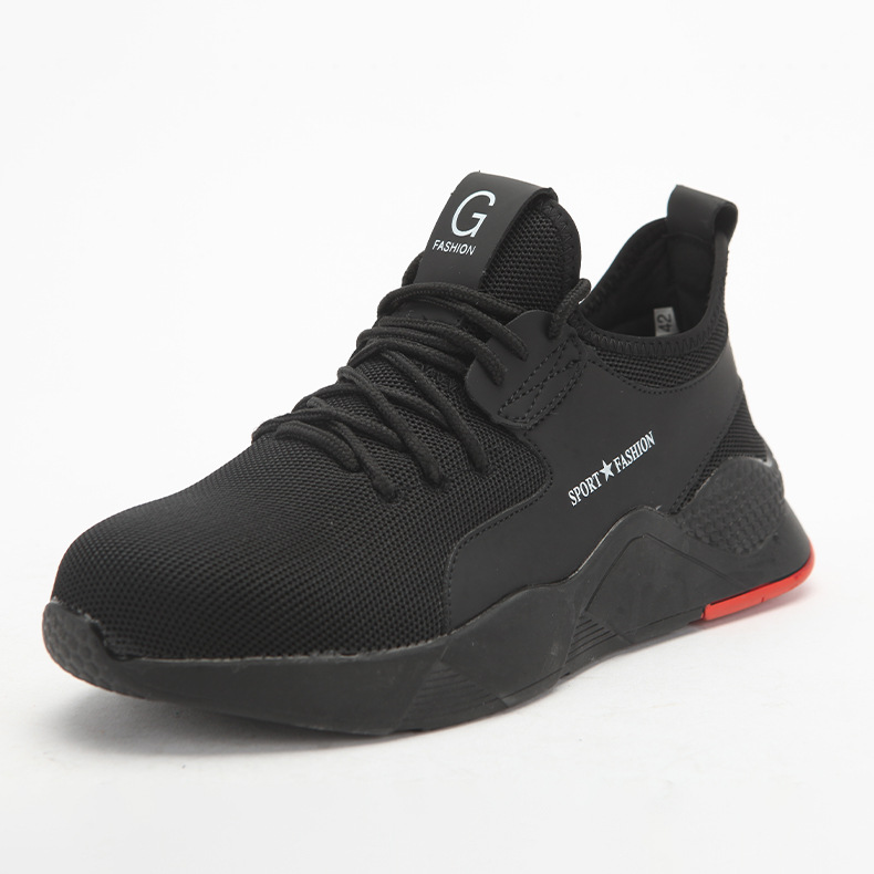 Spring Breathable wear-resistant puncture-proof protective shoes lightweight Flyknit work protection sneaker